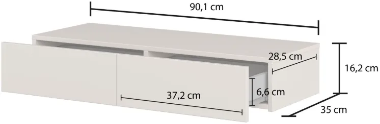 Závesný toaletný stolík so zrkadlom Jukon S — 3
