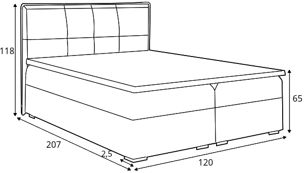 Kontinentálna posteľ 120 Carre — 4