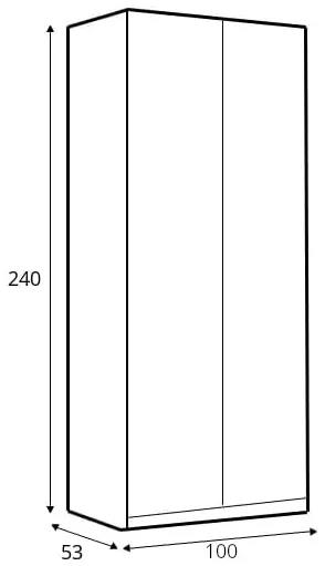 Jednodveřová šatní skříň o výšce 210 cm do ložnice Emy — 3