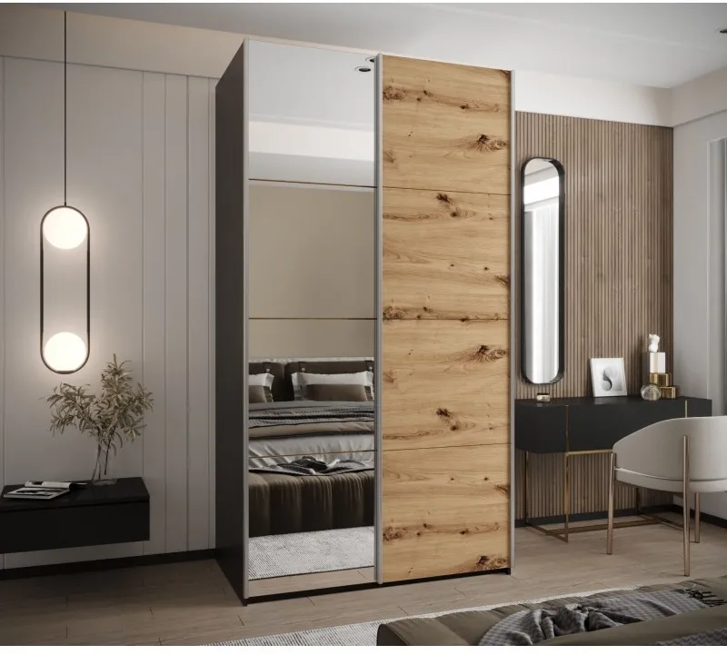 Skriňa s posuvnými dverami so zrkadlom Lux 3 140 — 2