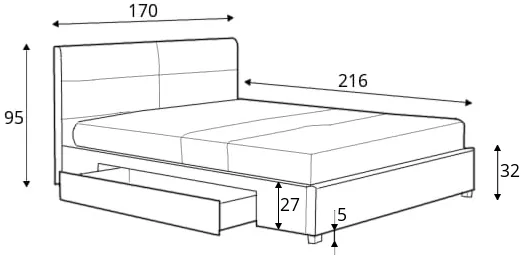 Posteľ Merida 160 so zásuvkou — 3