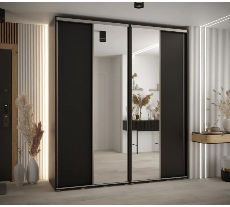 Skriňa s posuvnými dverami so zrkadlom vysoká Davos 3 210 hĺbka 45 cm — 2