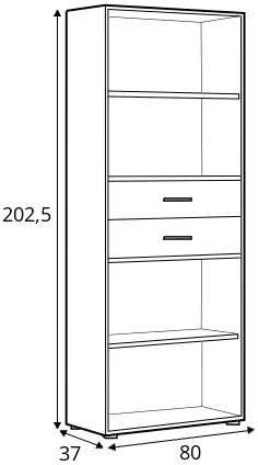 Otvorený regál so zásuvkami do kancelárie alebo pracovne Space Office — 3