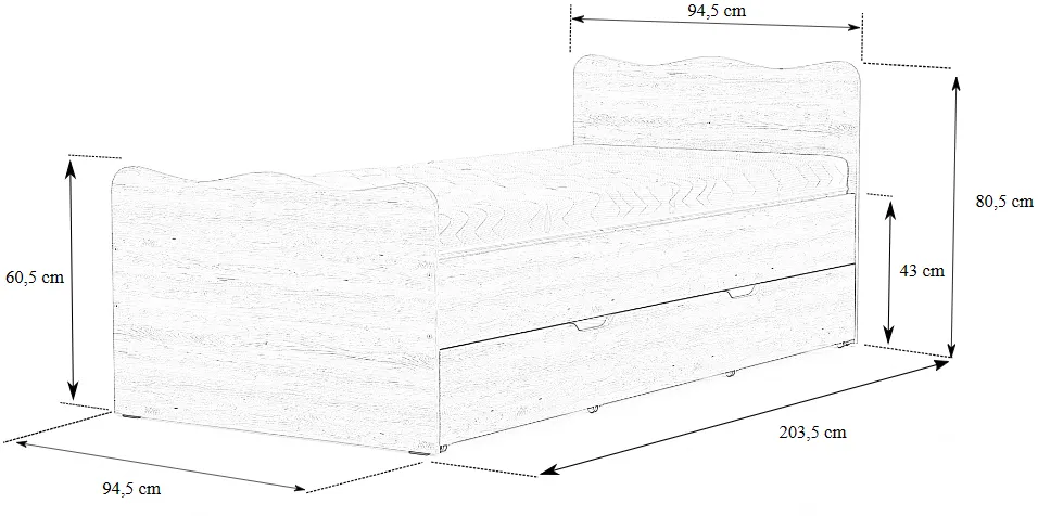 Posteľ 80222 s dodatočným výsuvným roštom 90x200 cm — 5