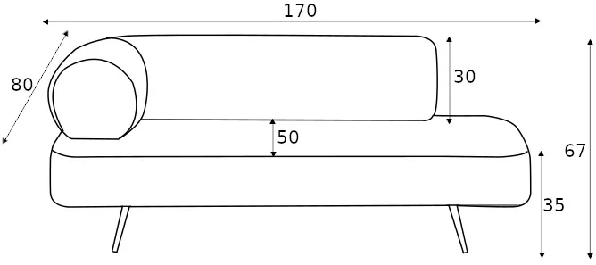 Ležadlo 170 Carmel (ľavý) — 2