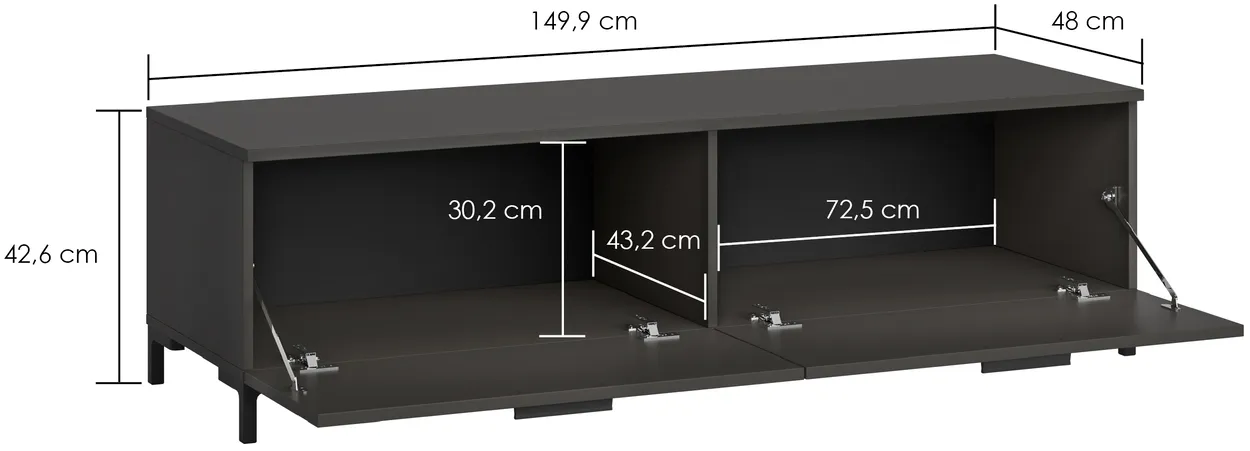 Praktický dvojdverový TV stolík do obývačky Alternative — 4