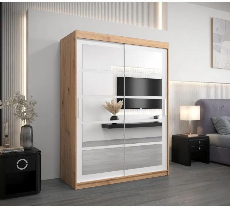 Skriňa s posuvnými dverami so zrkadlom Roma 2 150 — 2