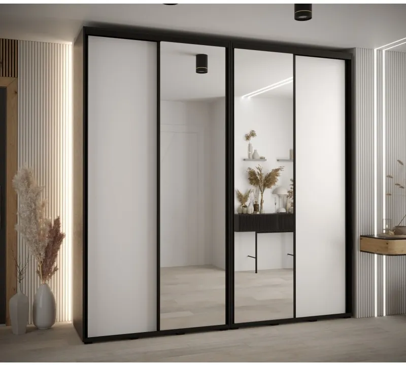 Skriňa s posuvnými dverami so zrkadlom vysoká Davos 3 240 hĺbka 45 cm — 3