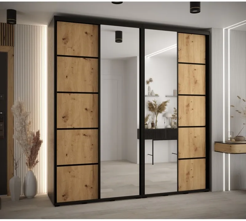 Skriňa s posuvnými dverami so zrkadlom Davos 5 230 cm 45 cm hĺbky — 2