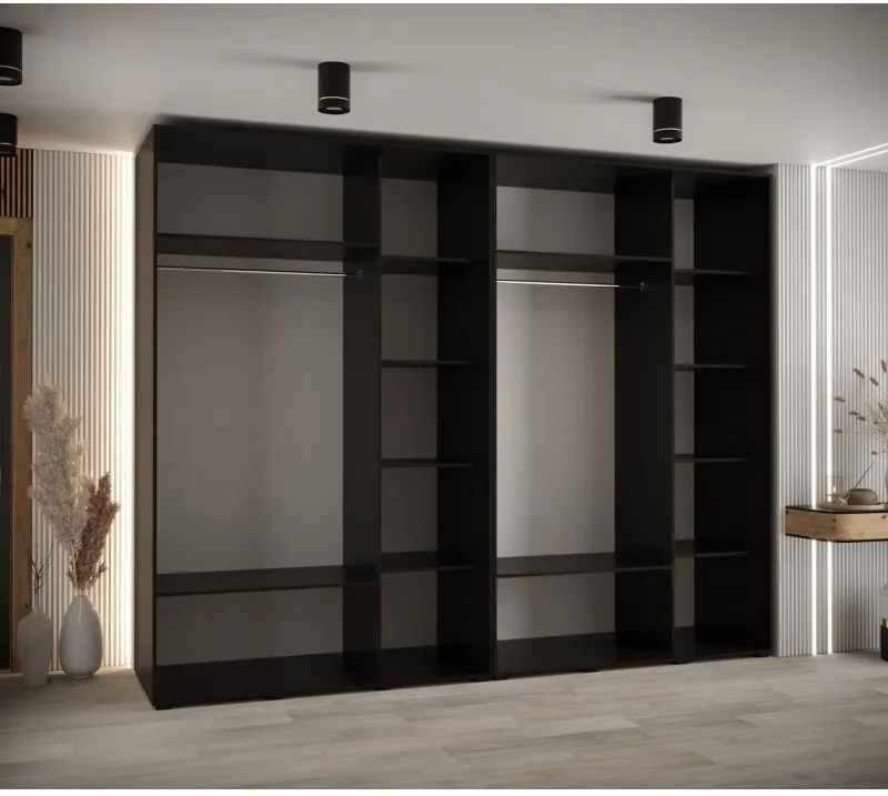 Skriňa s posuvnými dverami so zrkadlom vysoká Davos 3 300 hĺbka 60 cm — 3
