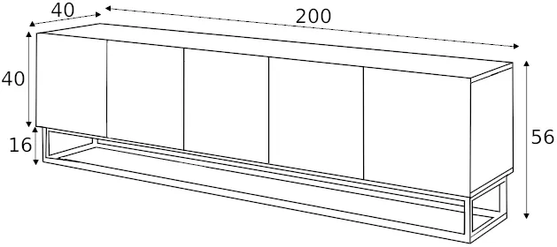 TV stolík Asha 200 na kovovom ráme — 3