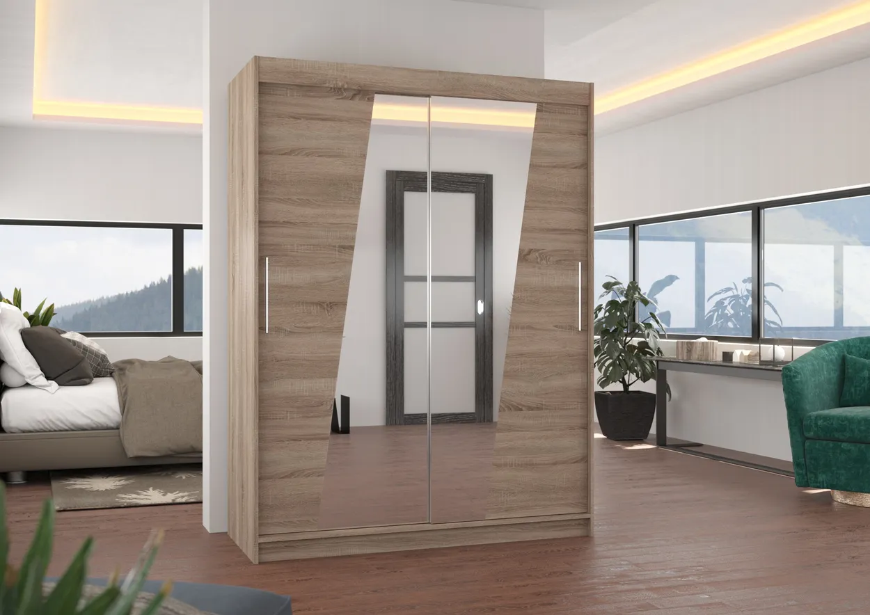 Skriňa s posuvnými dverami so zrkadlom Bolton 150 cm — 3