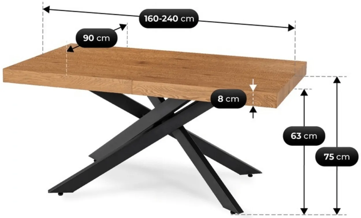 Rozkladací stôl Hampton 160 — 5