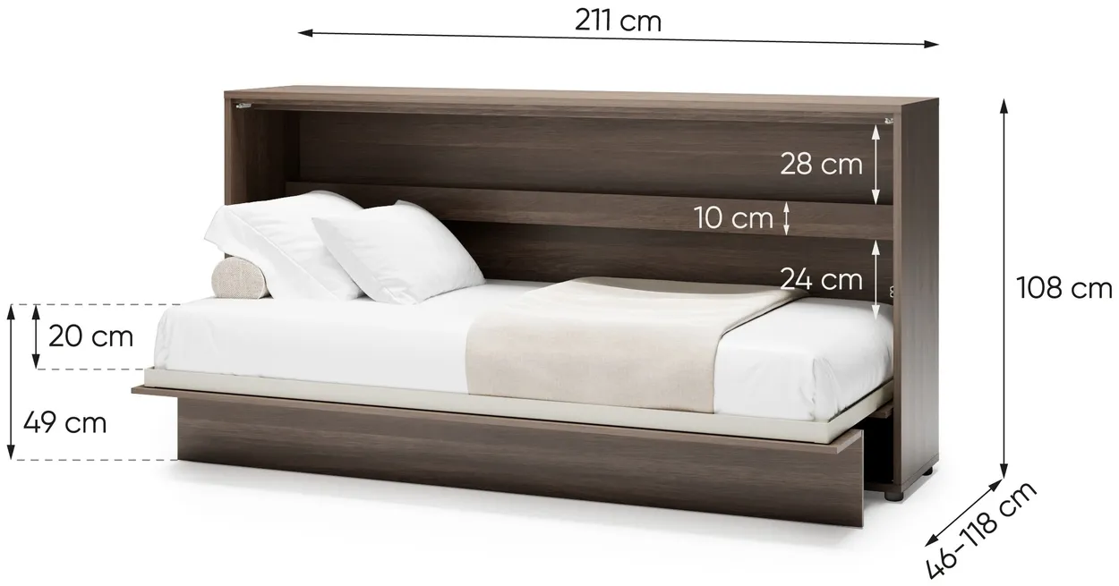 Moderná sklápacia posteľ do obývačky alebo spálne 90 Bed Concept — 5