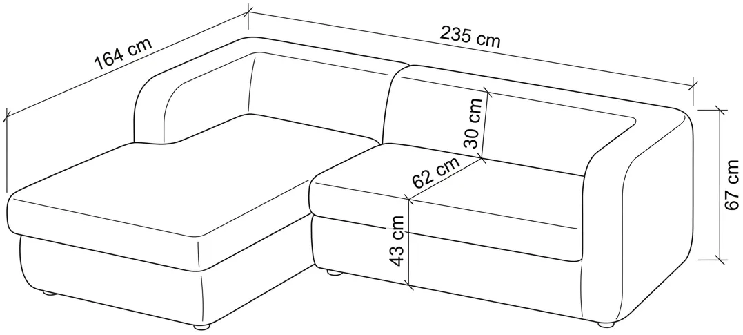 Ľavostranná rohová sedacia súprava Paupiette Small — 4