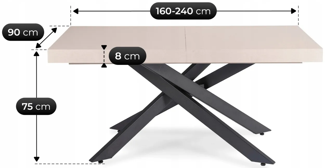 Rozkladací stôl Hampton 160 — 5