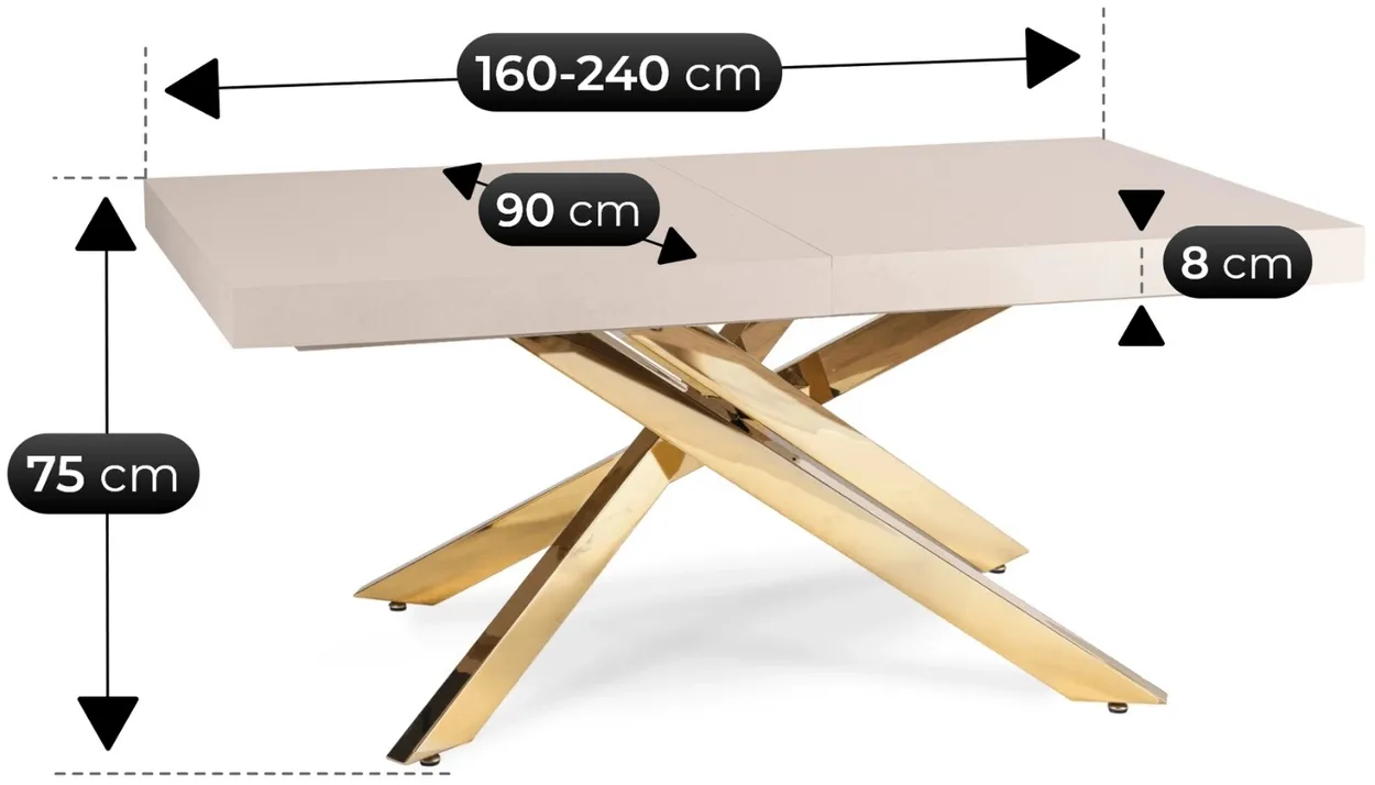 Rozkladací stôl Hampton 160 — 5
