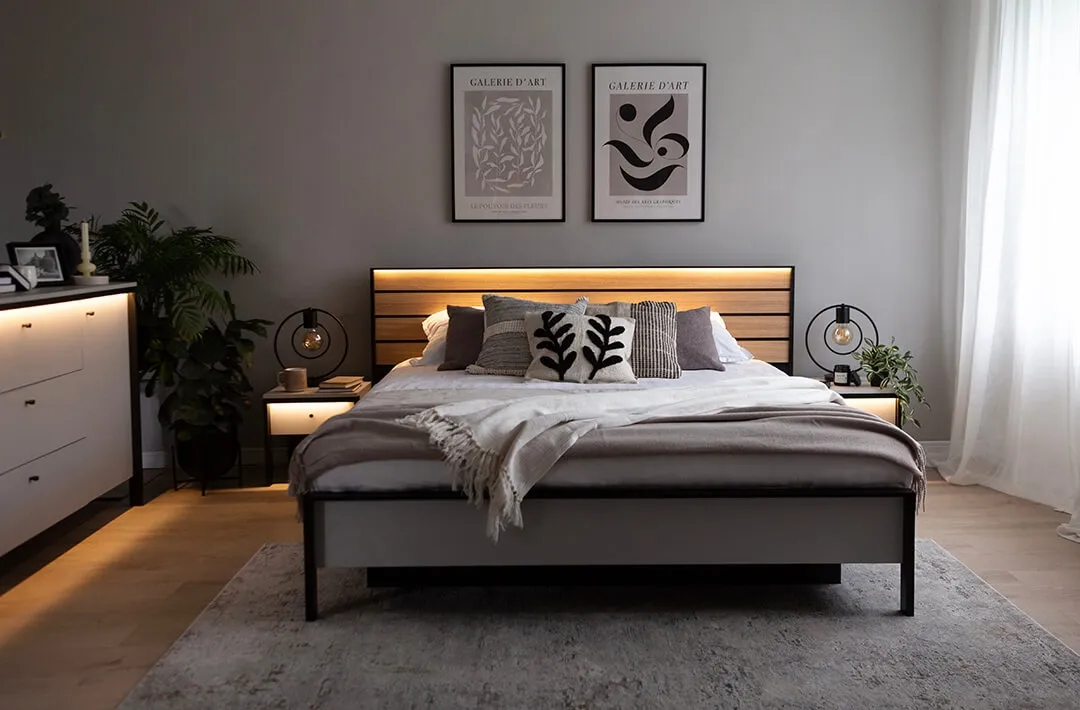 Posteľ 180 s úložným priestorom Gris — 2