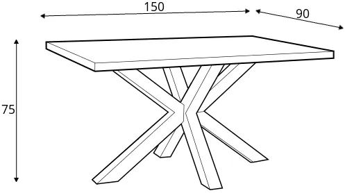 Stôl Cross Dub 150 cm — 2