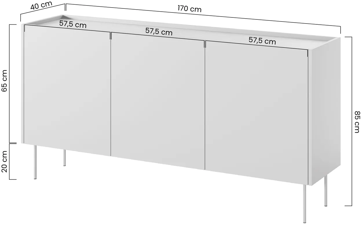 Komoda Desin 170 cm s 2 zásuvkami — 4