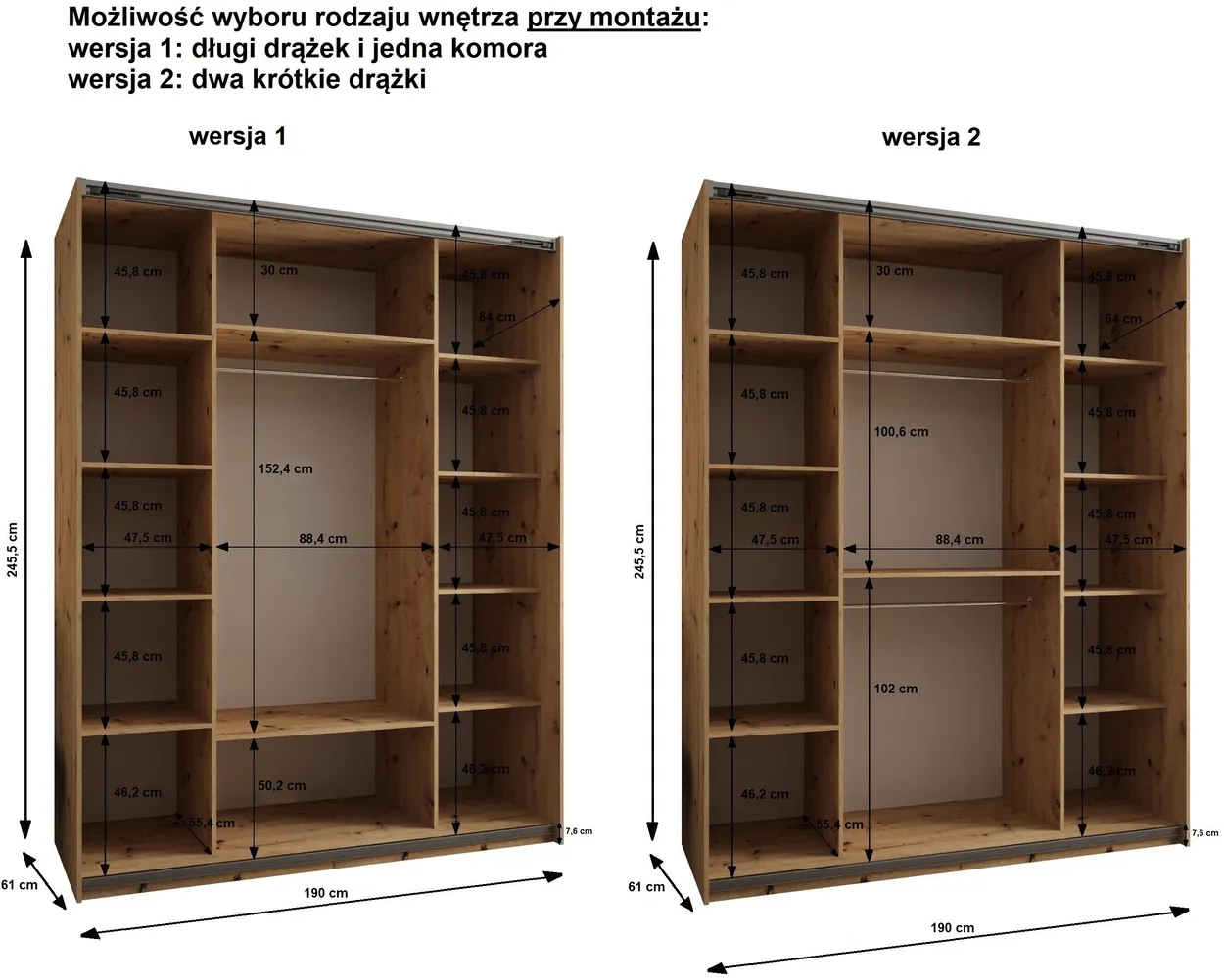 Skriňa s posuvnými dverami so zrkadlom Lux 3 190 — 4