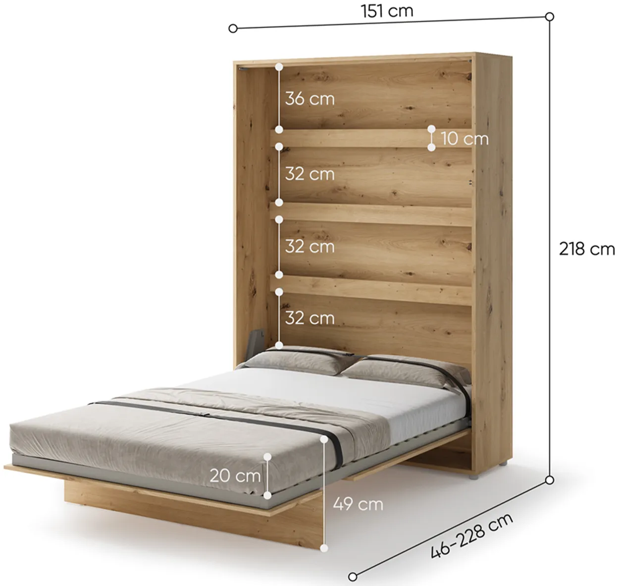 Sklápacia posteľ vertikálna 140 Bed Concept — 5
