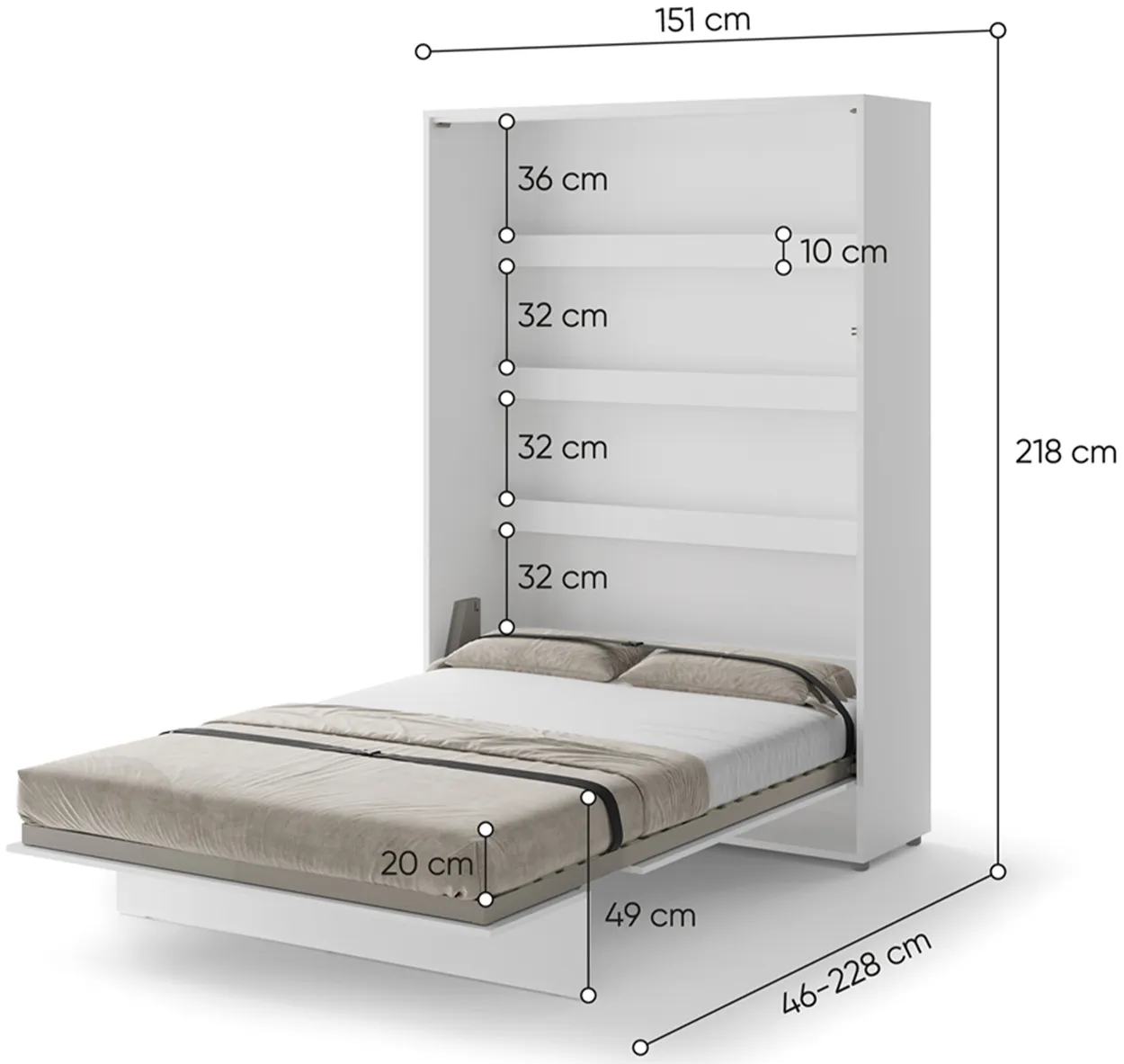 Sklápacia posteľ vertikálna 140 Bed Concept — 5