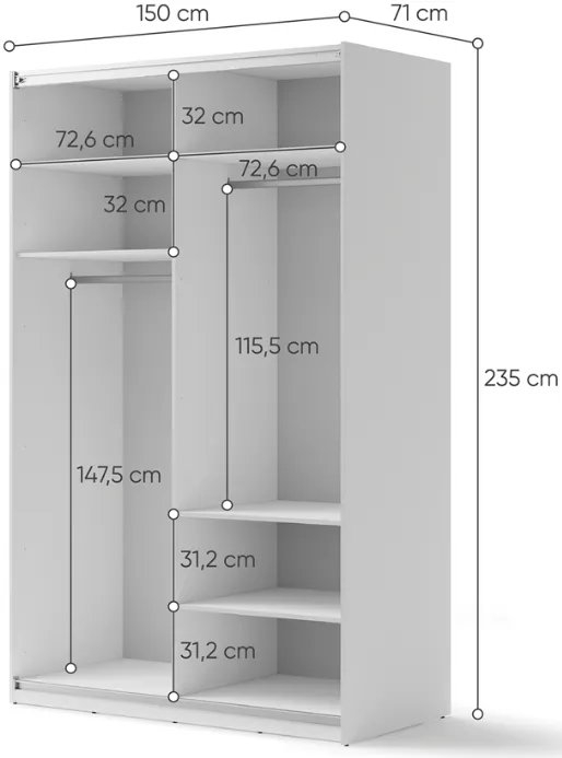 Skriňa s posuvnými dverami 150 Maxi — 3