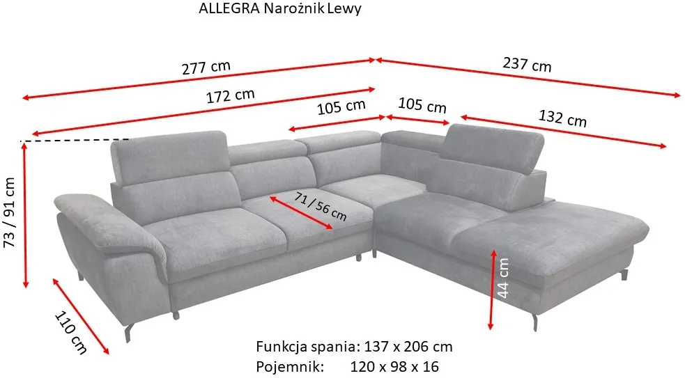 Rohová sedacia súprava Alegra — 5