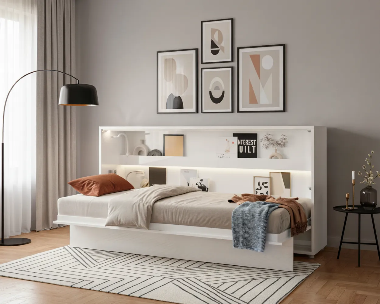 Moderná sklápacia posteľ do obývačky alebo spálne 90 Bed Concept — 3