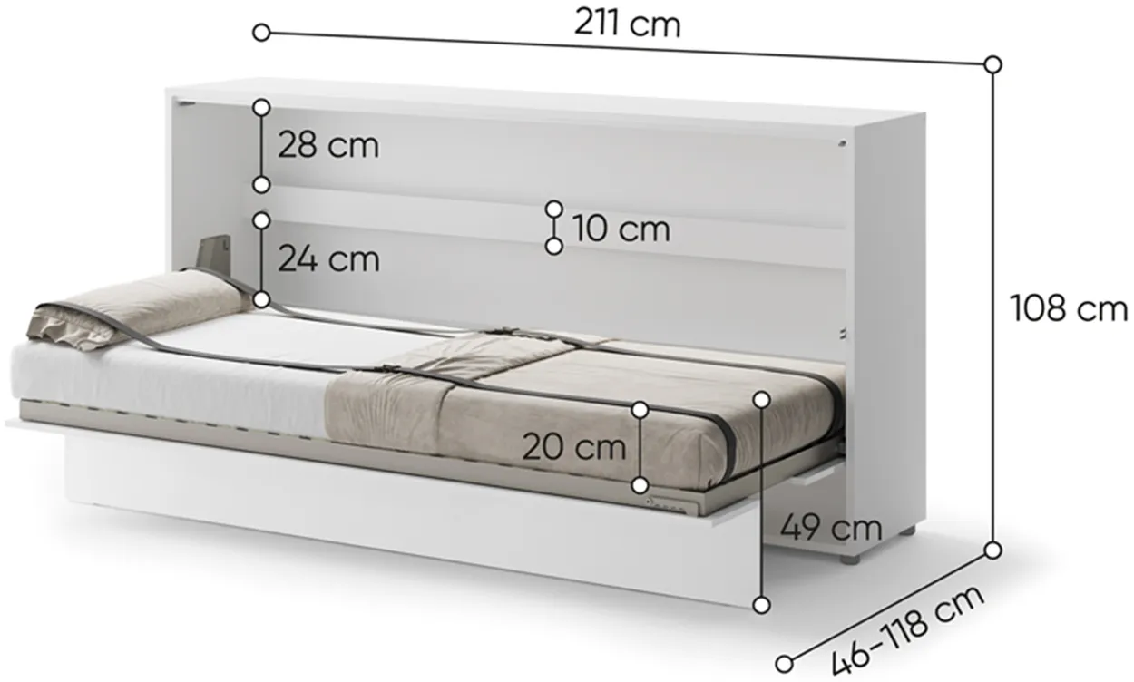 Moderná sklápacia posteľ do obývačky alebo spálne 90 Bed Concept — 4
