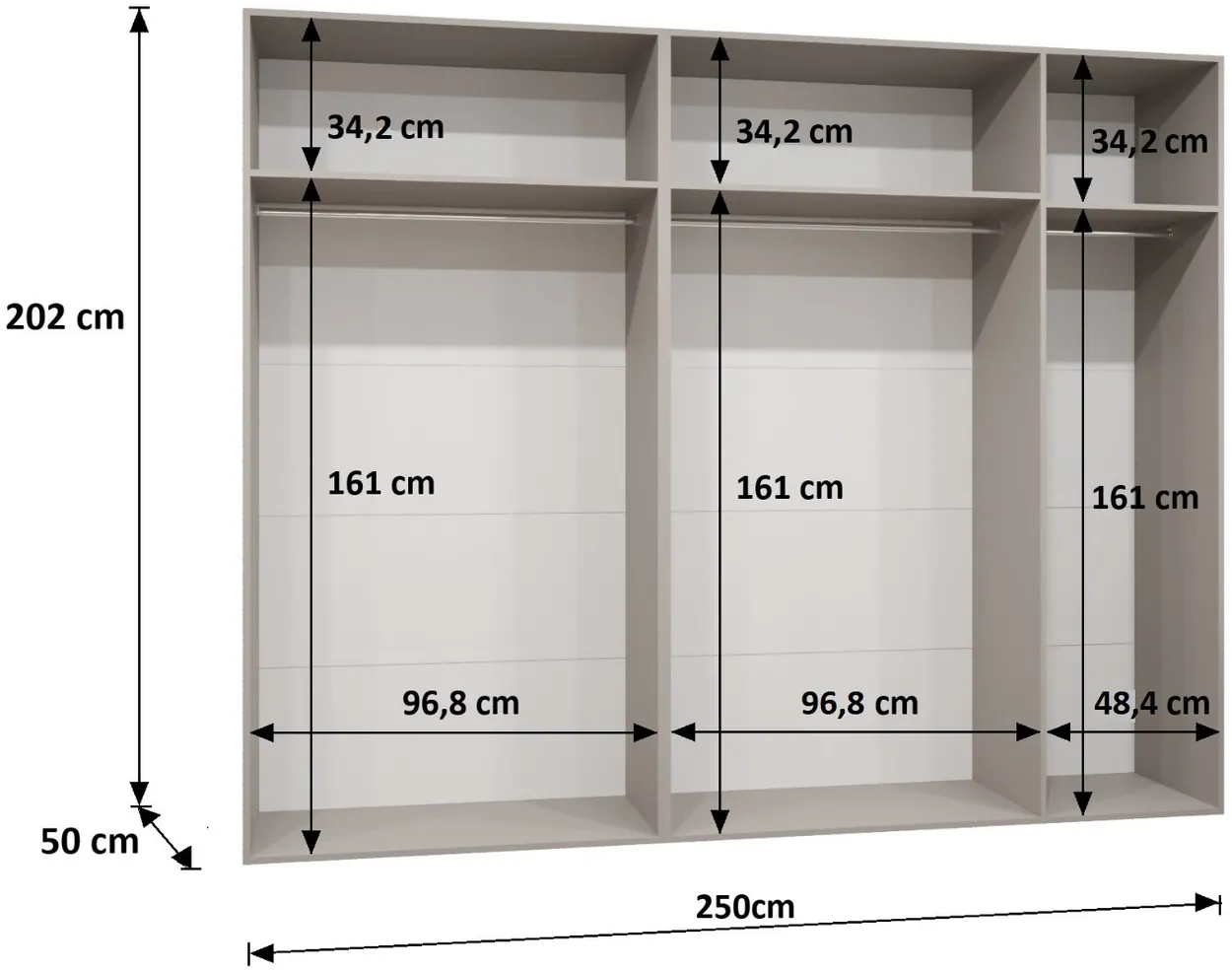 Skriňa Sandi 3 250 cm — 4