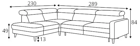 Ľavostranná rozkladacia rohová sedacia súprava Goya s úložným priestorom na posteľnú bielizeň — 3