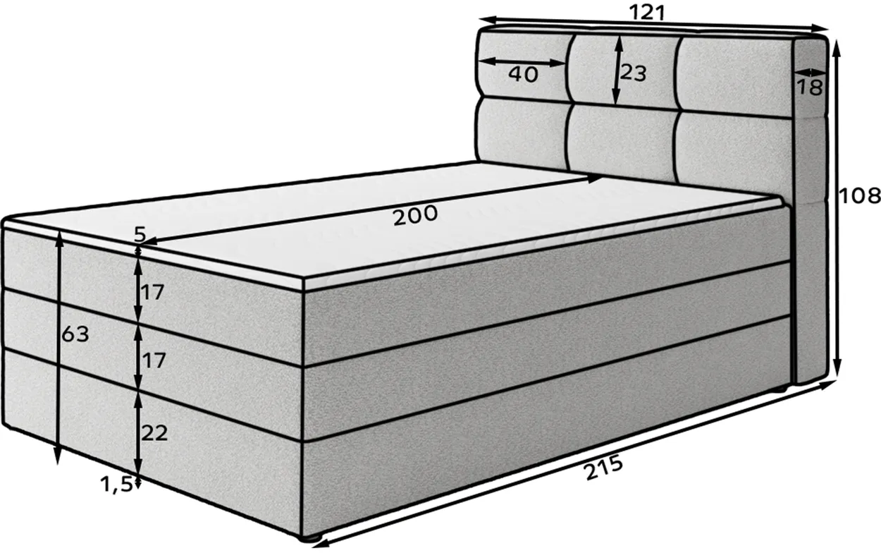 Kontinentálna posteľ Kasped 120x200 — 3