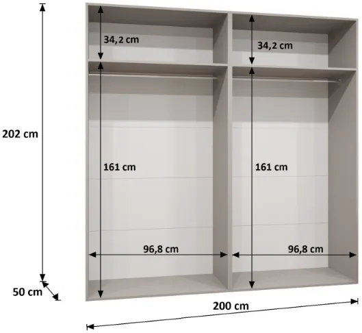 Šatníková skriňa s otočnými dverami Marbella 1 200 cm — 4