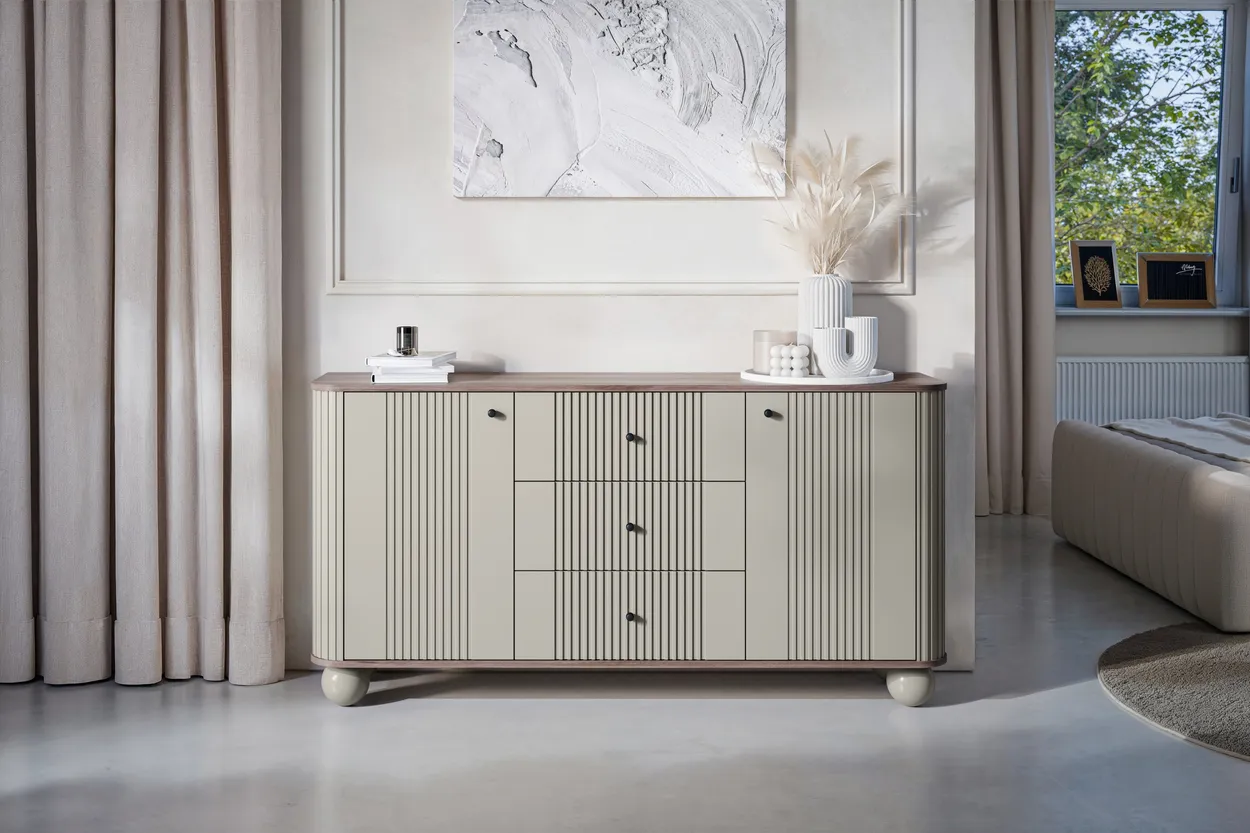 Komoda Vesper 160 s guľatými nožičkami  — 2