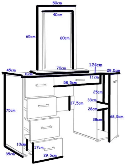 Toaletný stolík ABS B2 LED — 4