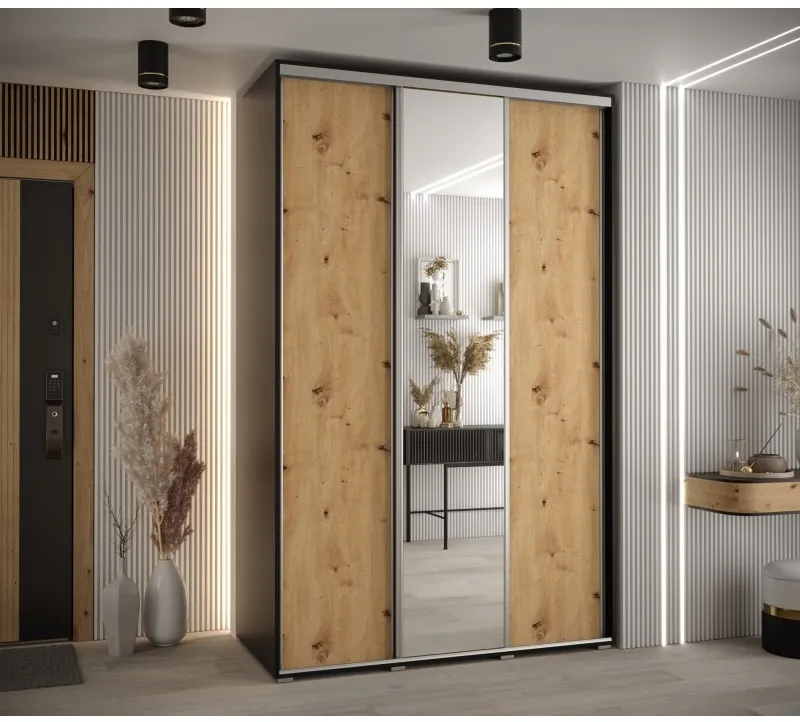 Skriňa s posuvnými dverami so zrkadlom vysoká Davos 3 150 hĺbka 60 cm — 2