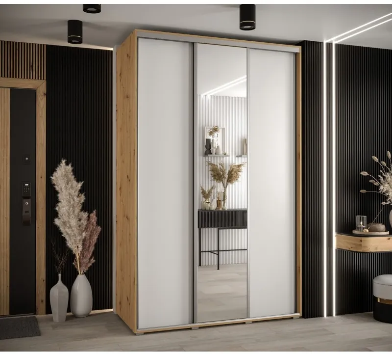 Skriňa s posuvnými dverami so zrkadlom vysoká Davos 3 150 hĺbka 60 cm — 2