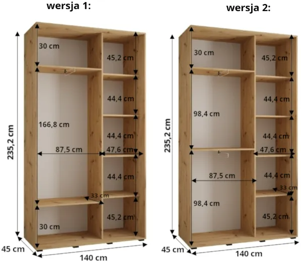Posuvná skriňa Davos 2 140 45 cm hĺbky — 4