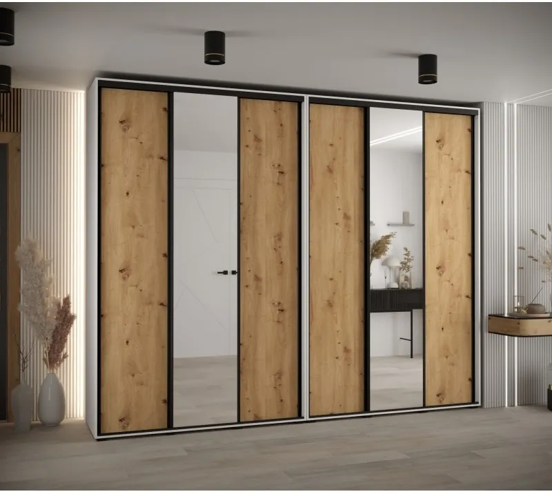 Skriňa s posuvnými dverami so zrkadlom vysoká Davos 3 300 hĺbka 45 cm — 2
