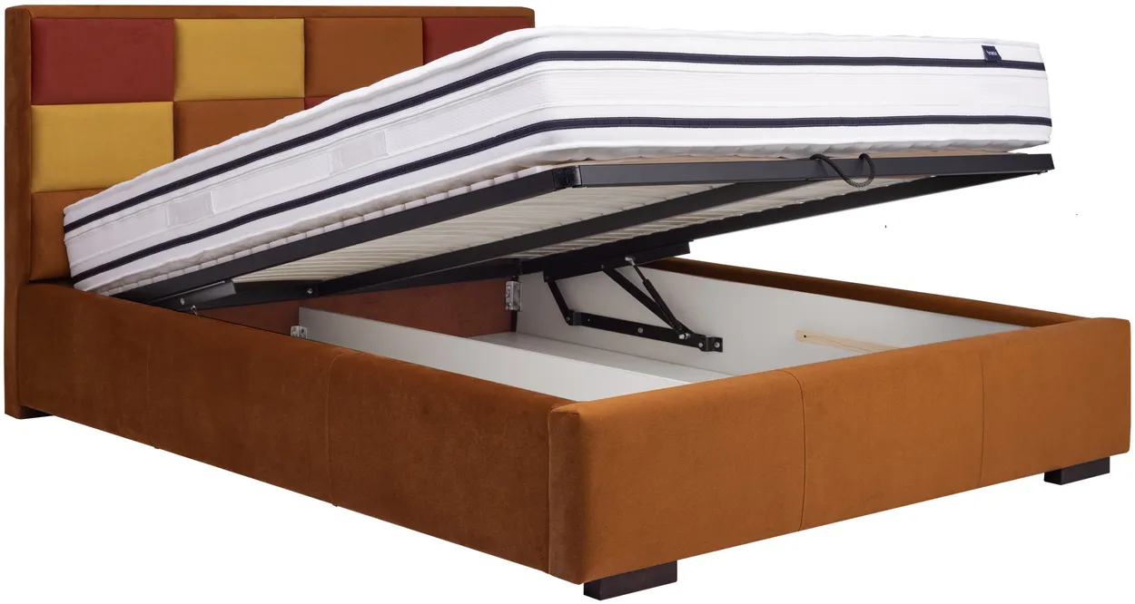 Čalúnená posteľ Choco 180x200 s vyklápacím roštom a úložným priestorom — 3