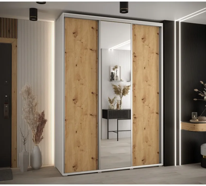 Skriňa s posuvnými dverami so zrkadlom vysoká Davos 3 180 hĺbka 45 cm — 2