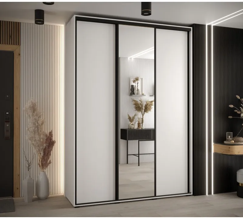 Skriňa s posuvnými dverami so zrkadlom vysoká Davos 3 180 hĺbka 45 cm — 2