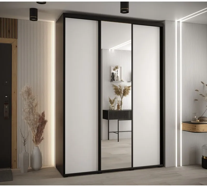Skriňa s posuvnými dverami so zrkadlom vysoká Davos 3 180 hĺbka 45 cm — 2