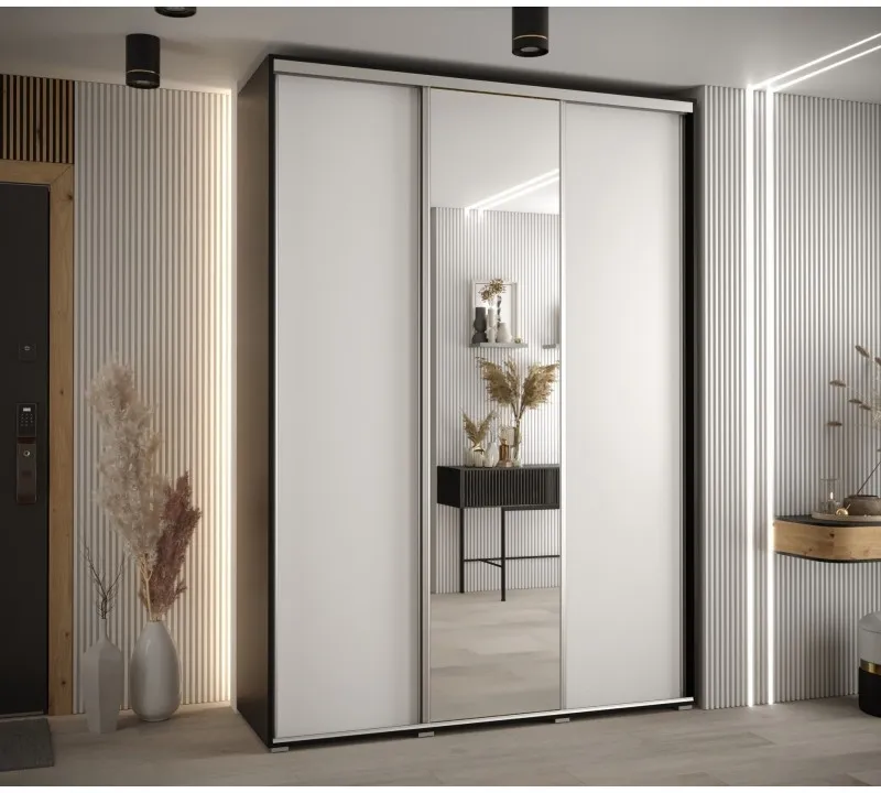 Skriňa s posuvnými dverami so zrkadlom vysoká Davos 3 180 hĺbka 45 cm — 2