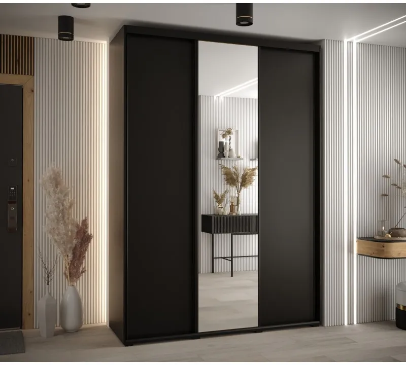 Skriňa s posuvnými dverami so zrkadlom vysoká Davos 3 180 hĺbka 45 cm — 2
