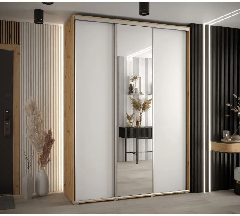 Skriňa s posuvnými dverami so zrkadlom vysoká Davos 3 180 hĺbka 45 cm — 2