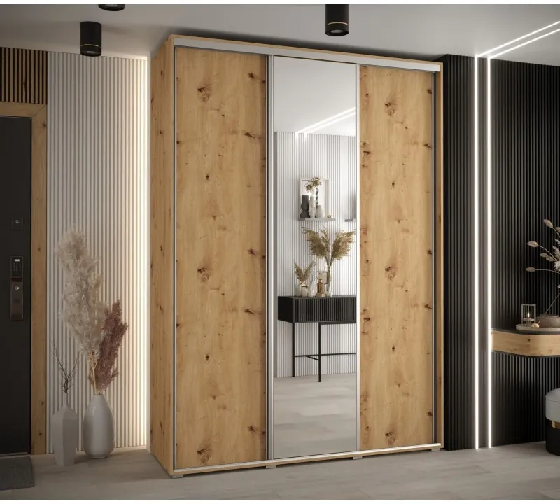 Skriňa s posuvnými dverami so zrkadlom vysoká Davos 3 180 hĺbka 45 cm — 2