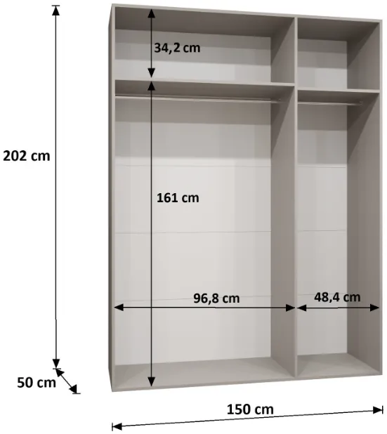 Otváracia skriňa Marbella 1 150 cm — 4